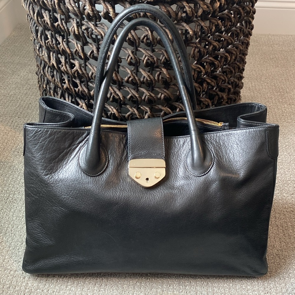 Below the Belt Black Leather Handbag